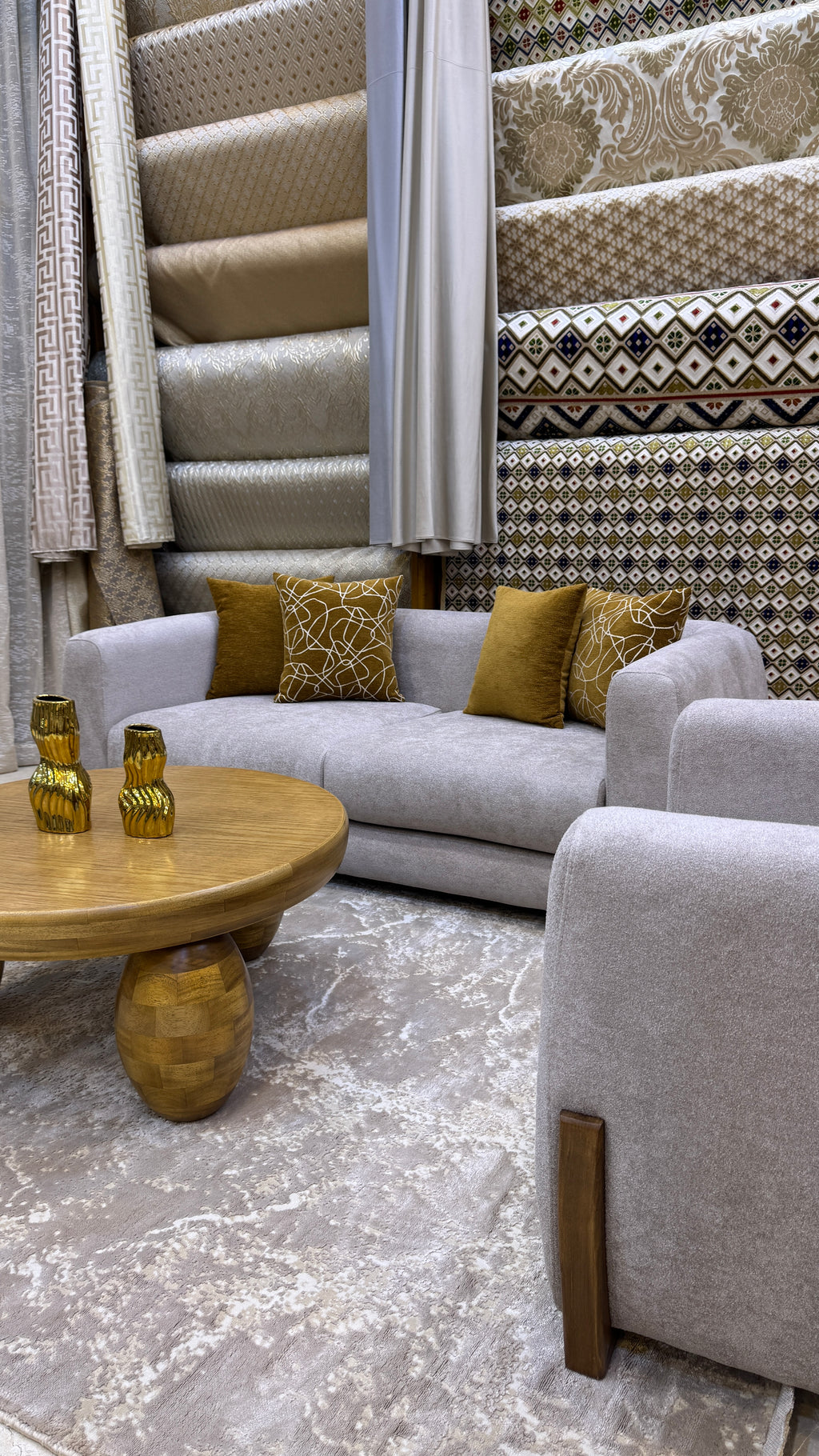 Salon Moderne Beige et Bois – Ensemble Contemporain Haut de Gamme