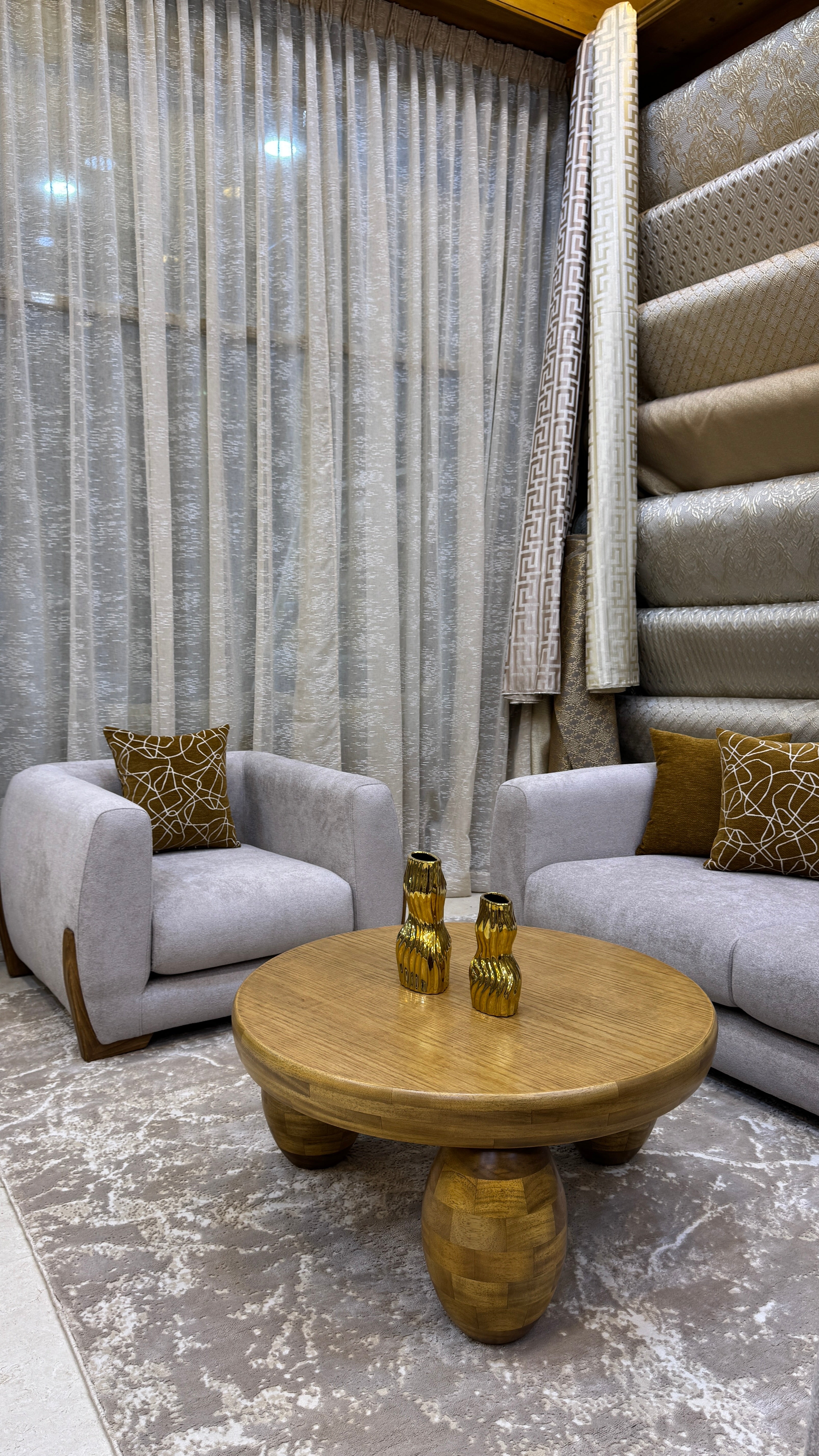 Salon Moderne Beige et Bois – Ensemble Contemporain Haut de Gamme