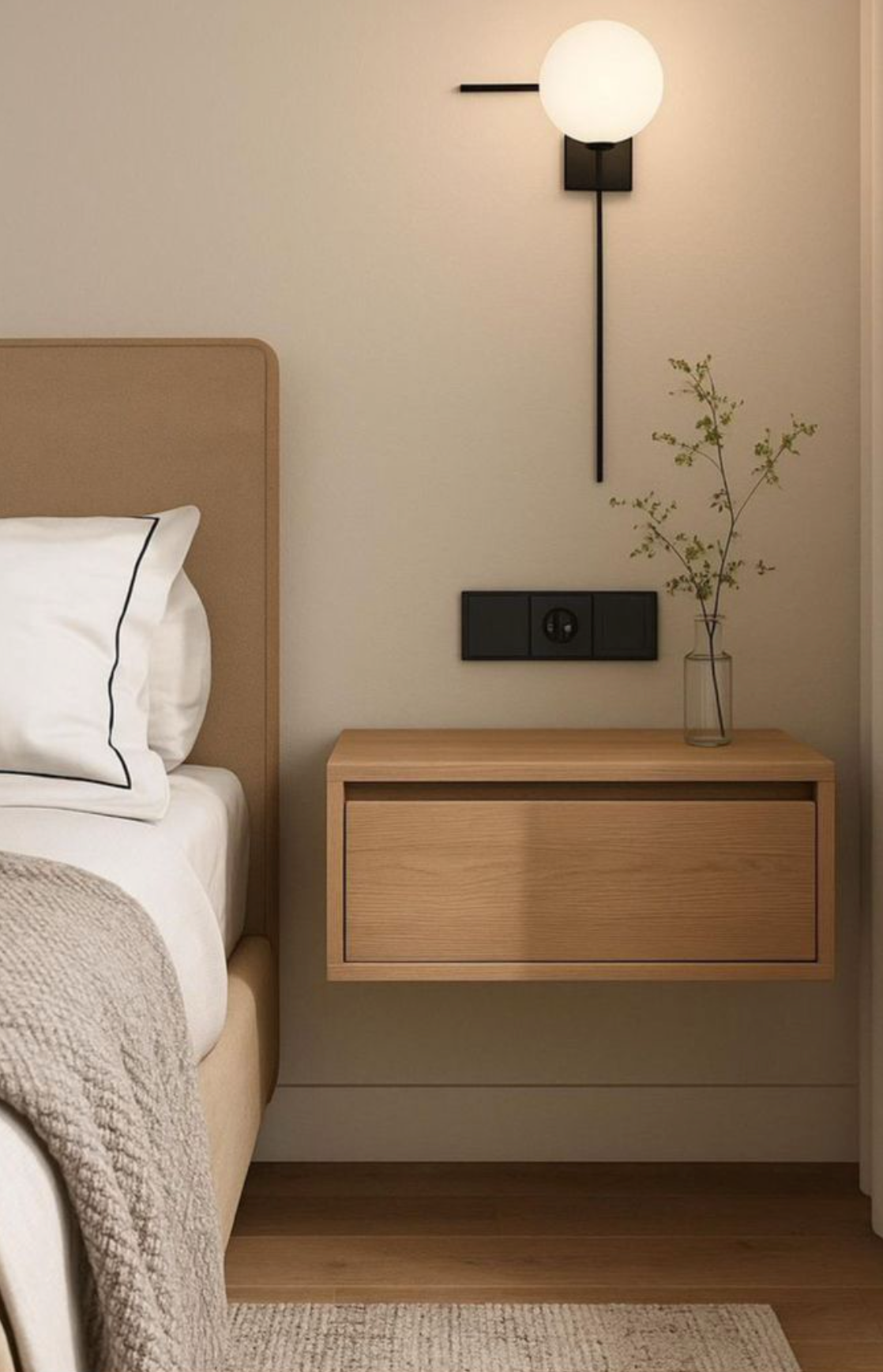 Table de chevet en chêne clair – Style naturel et moderne